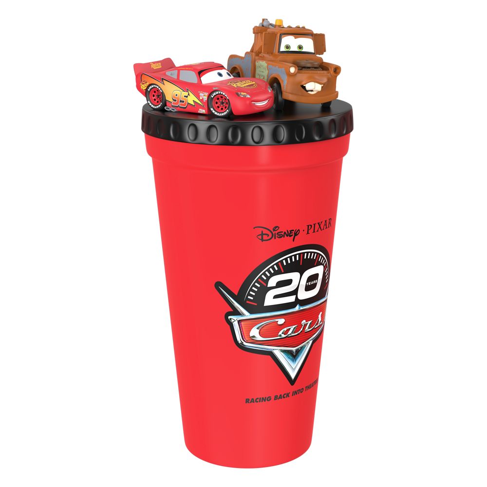Cars 20th Anniversary Cup with McQueen and Mater Topper
