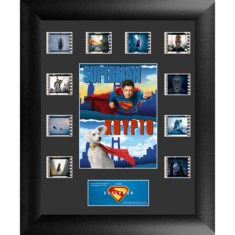 SUPERMAN (2025 Movie) Superman & Krypto FilmCells Mini Montage Framed FilmCells™ Presentation