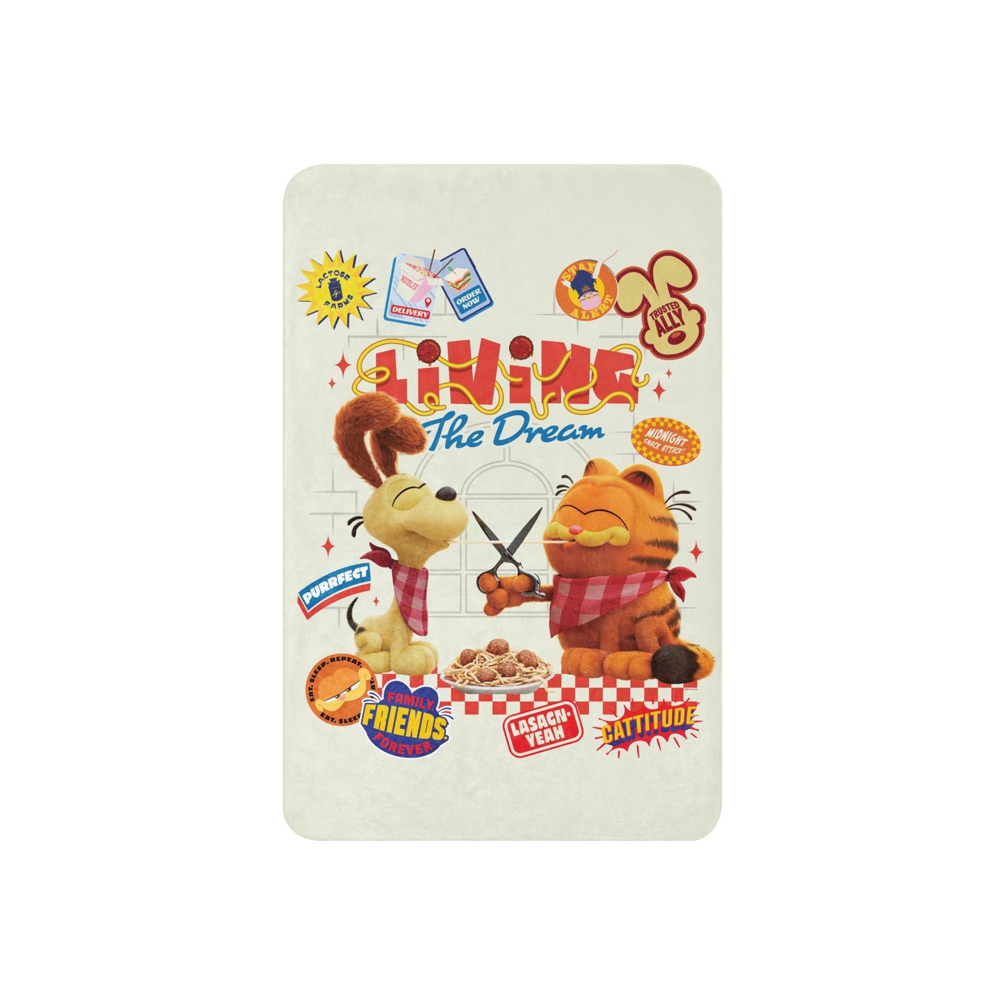 The Garfield Movie Living the Dream Sherpa Blanket