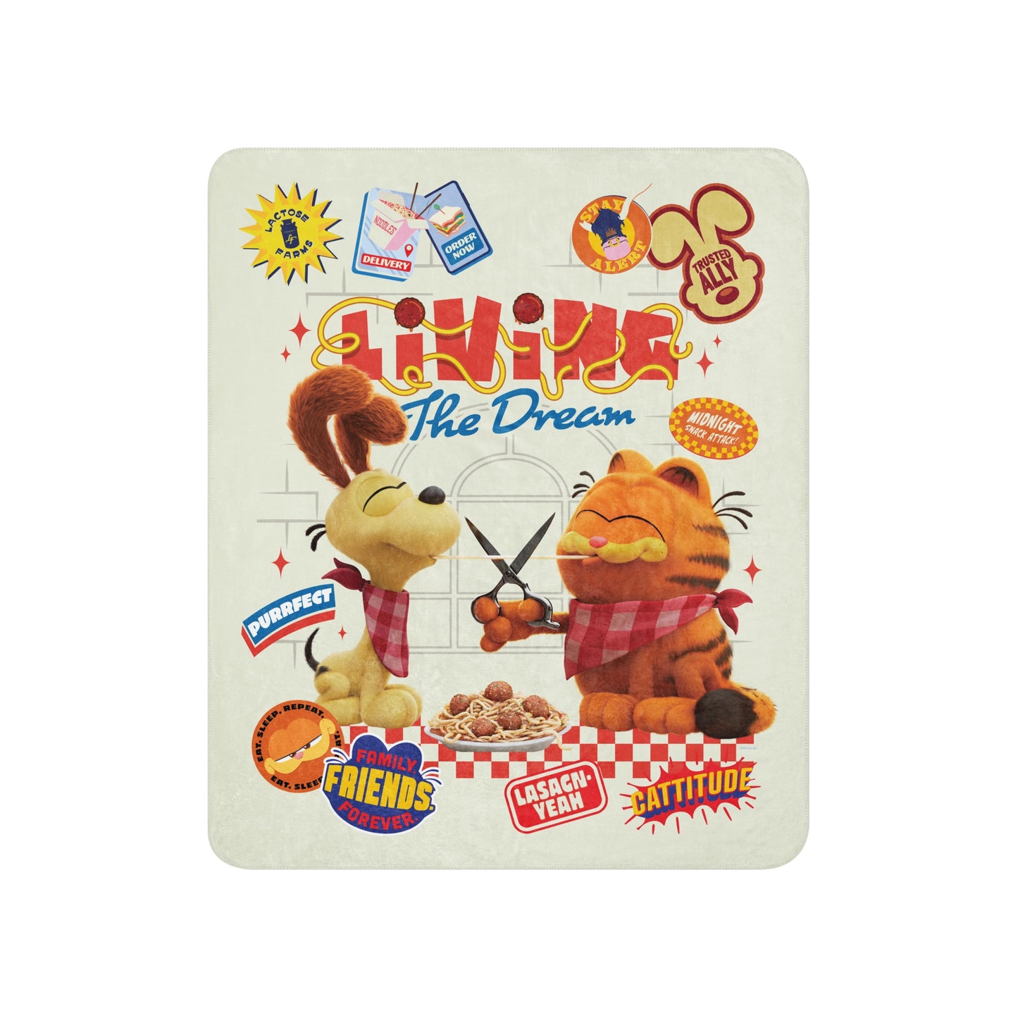 The Garfield Movie Living the Dream Sherpa Blanket