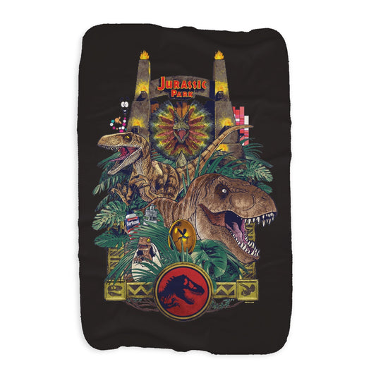 Jurassic Park Sherpa Blanket 37 in x 57 in-0