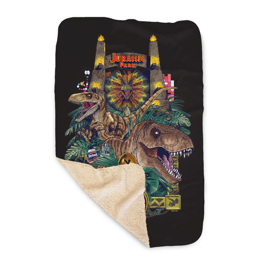 Jurassic Park Sherpa Blanket 37 in x 57 in-2
