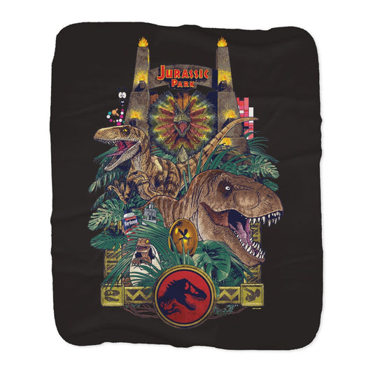Jurassic Park Sherpa Blanket 37 in x 57 in-3