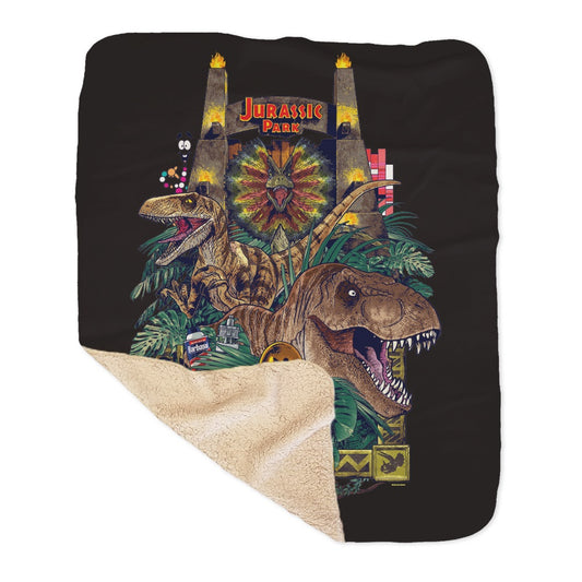 Jurassic Park Sherpa Blanket 37 in x 57 in-4