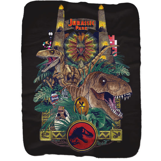 Jurassic Park Sherpa Blanket 37 in x 57 in-5