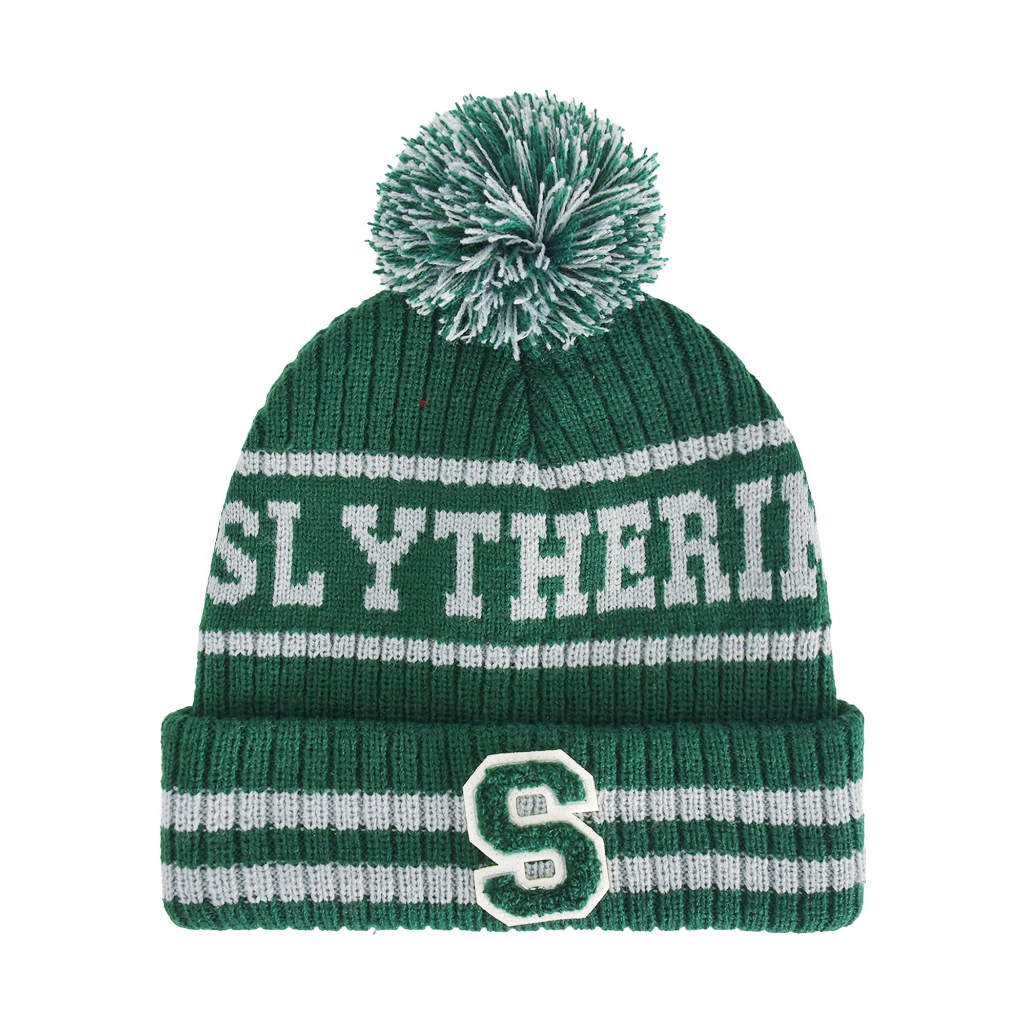 Harry Potter Slytherin Collegiate Pom Cuff Beanie | AMC Theatres | The