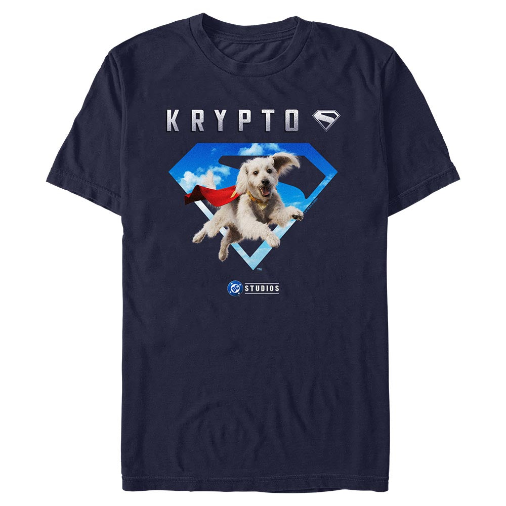 SUPERMAN (2025) Movie Krypto In Sky Logo T-shirt  Navy