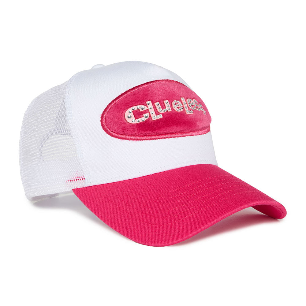 Clueless Jeweled Fuzzy Logo Trucker Hat by Samii Ryan