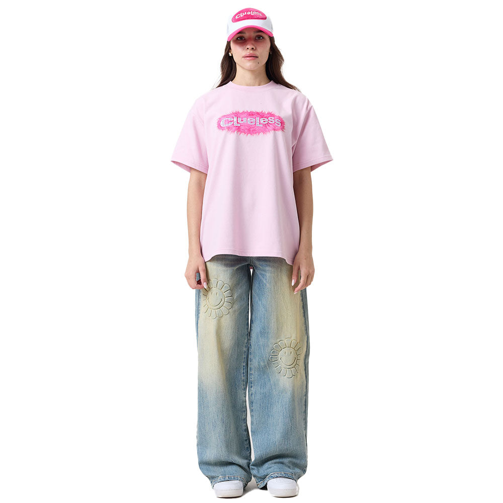 Clueless Logo Fuzzy Oversized T-Shirt by Samii Ryan