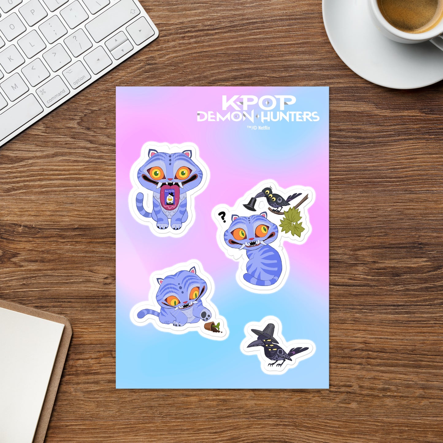 KPop Demon Hunters Derpy Tiger & Magpie Sticker Sheet