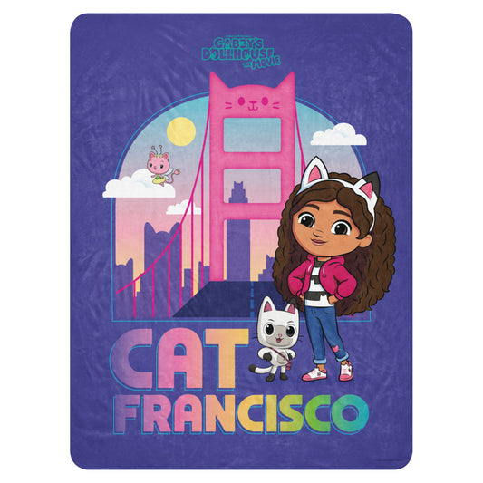 Gabby's Dollhouse Cat Francisco Premium Sherpa Blanket 60 in x 80 in-0