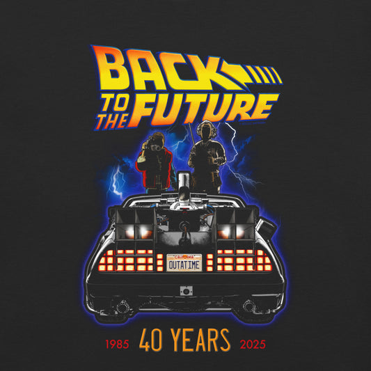 Back to the Future 40 Years Comfort Colors T-Shirt Black-1