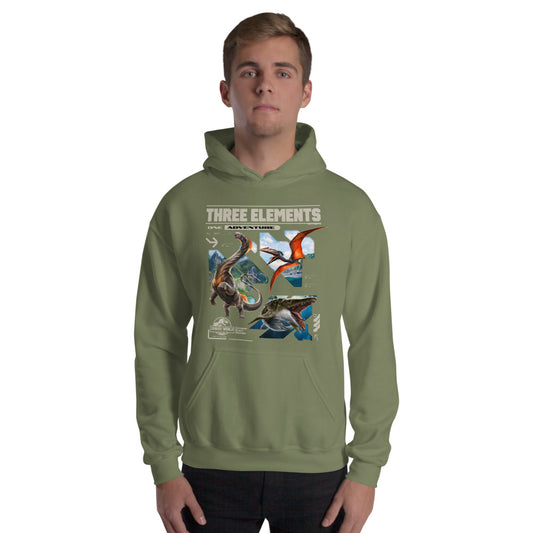 Jurassic World Rebirth 3 Elements Hoodie Military Green-4