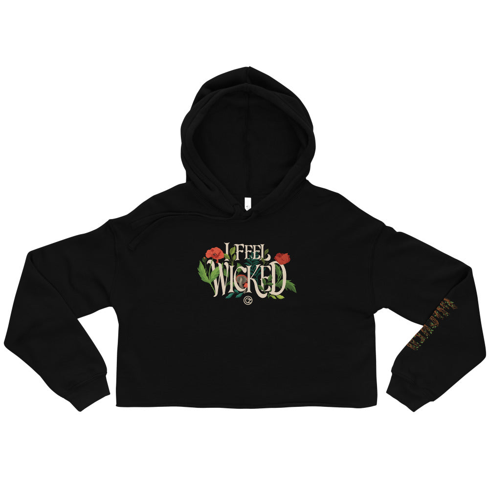 Wicked: For Good Cropped Hoodie "I Feel Wicked" Black