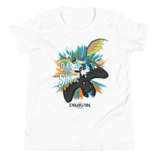 How to Train Your Dragon Take It To The Sky Youth T-Shirt White-0