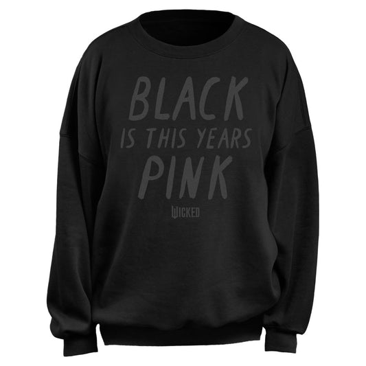 Wicked Black is This Year's Pink Crewneck Sweatshirt-0