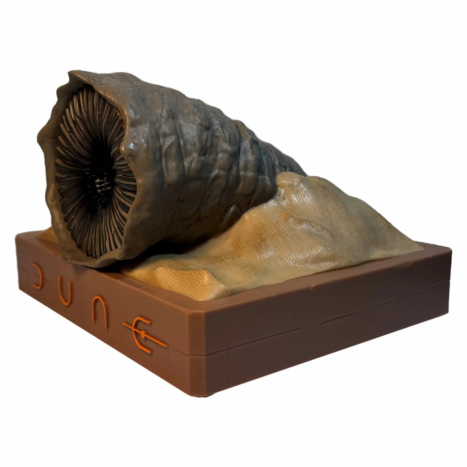 Rear view of the Dune sandworm speaker highlighting the seamless audio grille integration