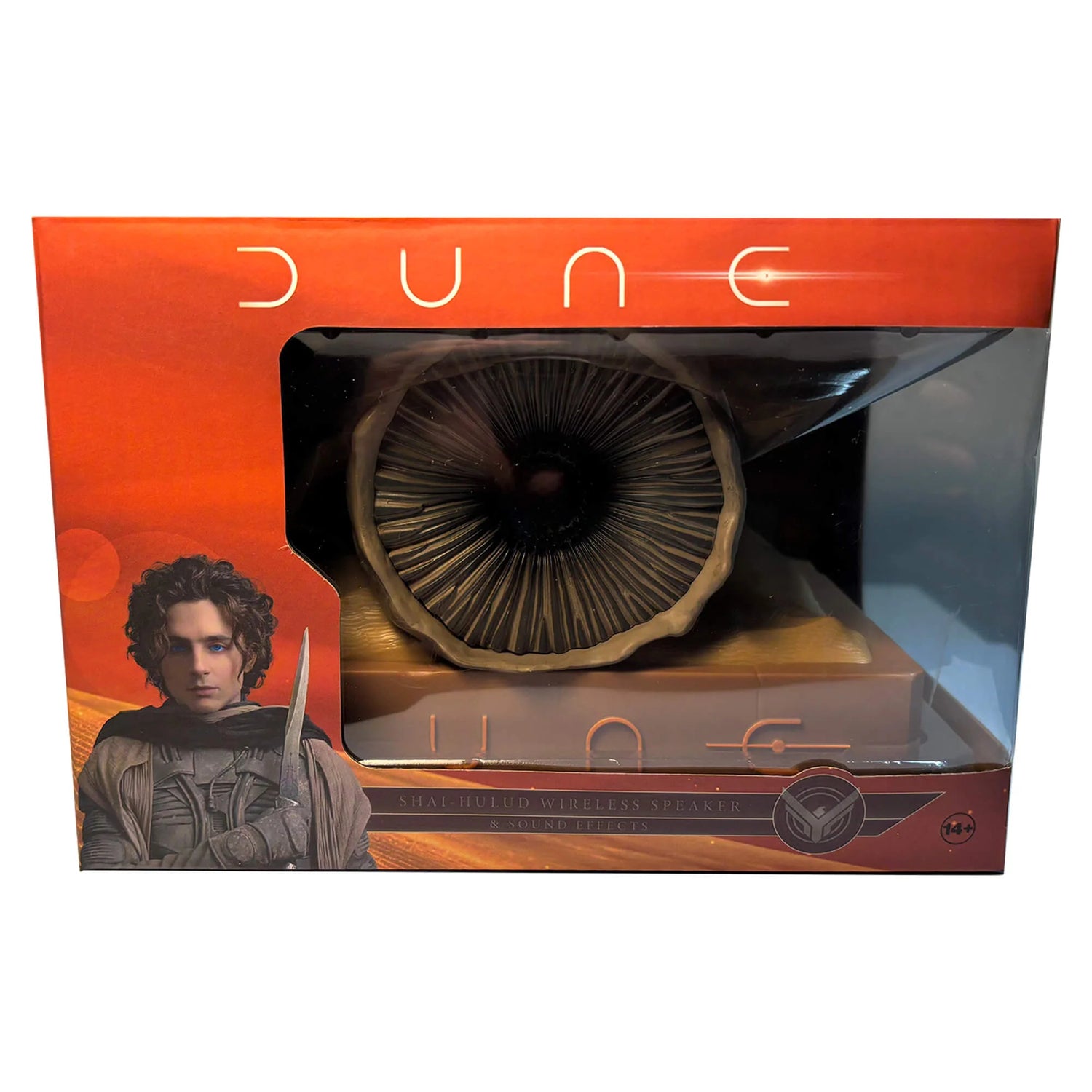 Product packaging box featuring Dune branding and official licensing graphics