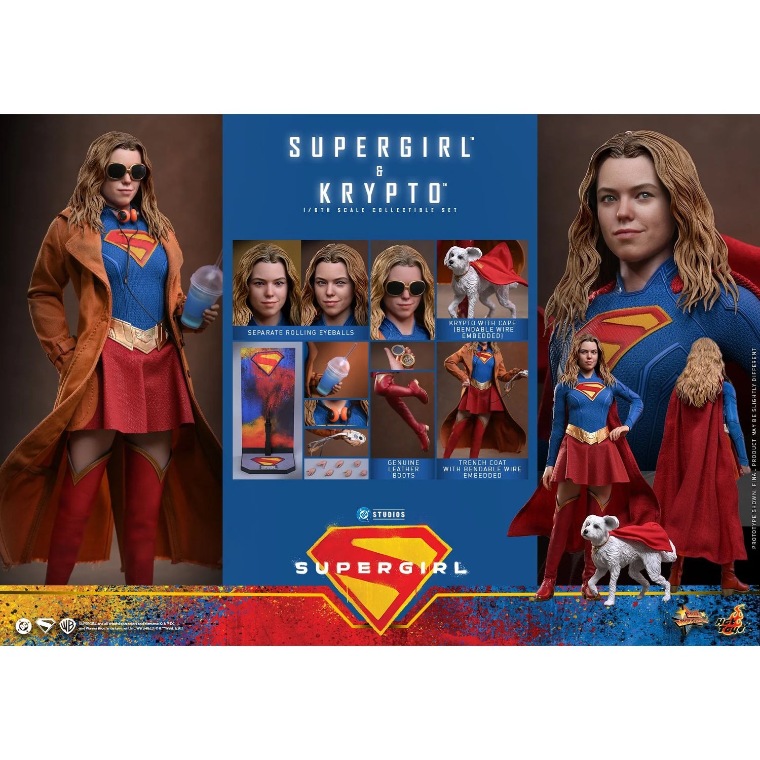 DC Supergirl and Krypto Collectible Figure Set Close-up