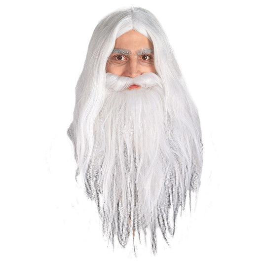 The Lord of the Rings Gandalf Beard and Wig Set for Adults-0