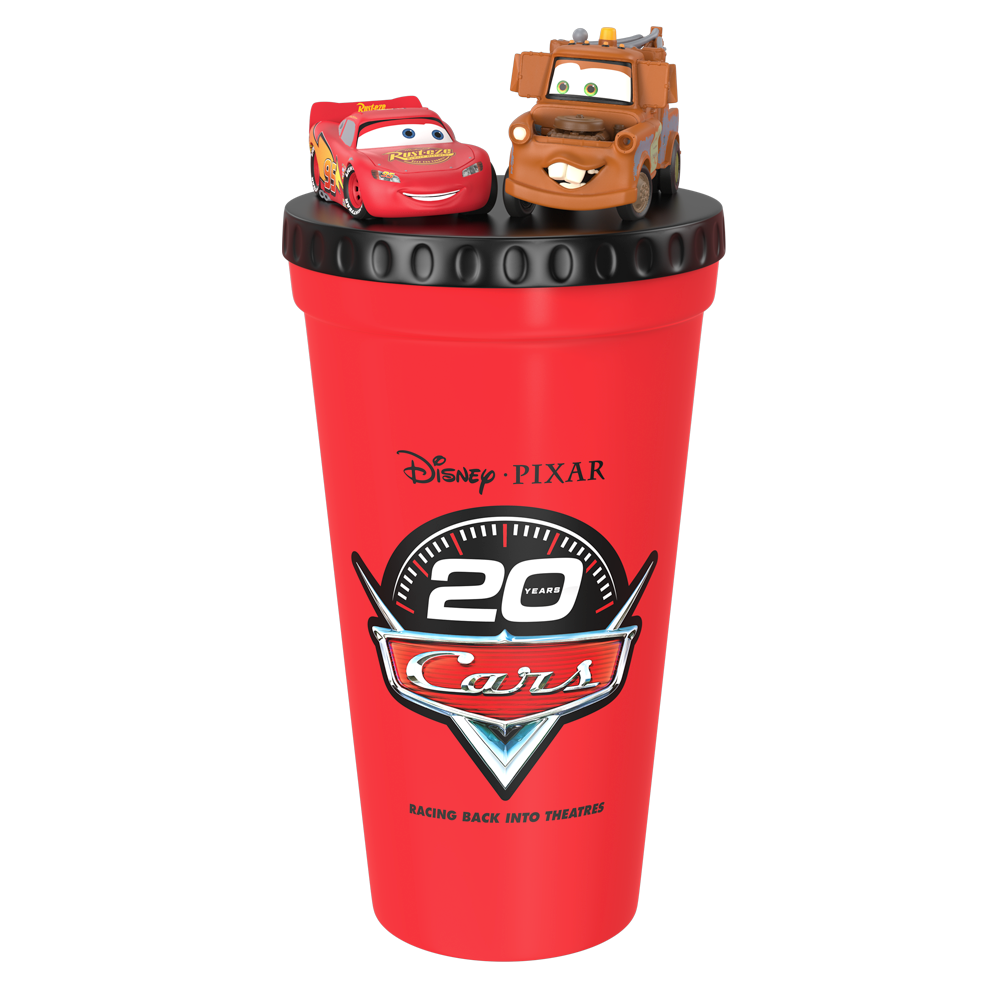 Cars 20th Anniversary Cup with McQueen and Mater Topper