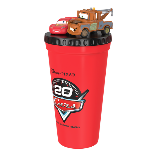 Cars 20th Anniversary Cup with McQueen and Mater Topper-1