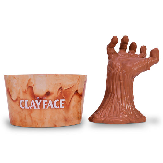 Front view of the sculpted Clayface collectible bucket showing movie-themed detailing-2