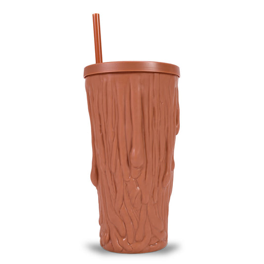 Front view of the Clayface Face GRIPPR plastic cup featuring sculpted villain features-1