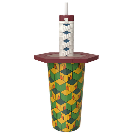 Demon Slayer: Kimetsu no Yaiba – The Movie: Infinity Castle Tumblers with Sword Hilt Topper Lid Green-8