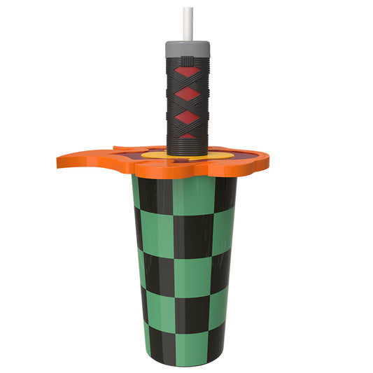 Demon Slayer: Kimetsu no Yaiba – The Movie: Infinity Castle Tumblers with Sword Hilt Topper Lid Green-6