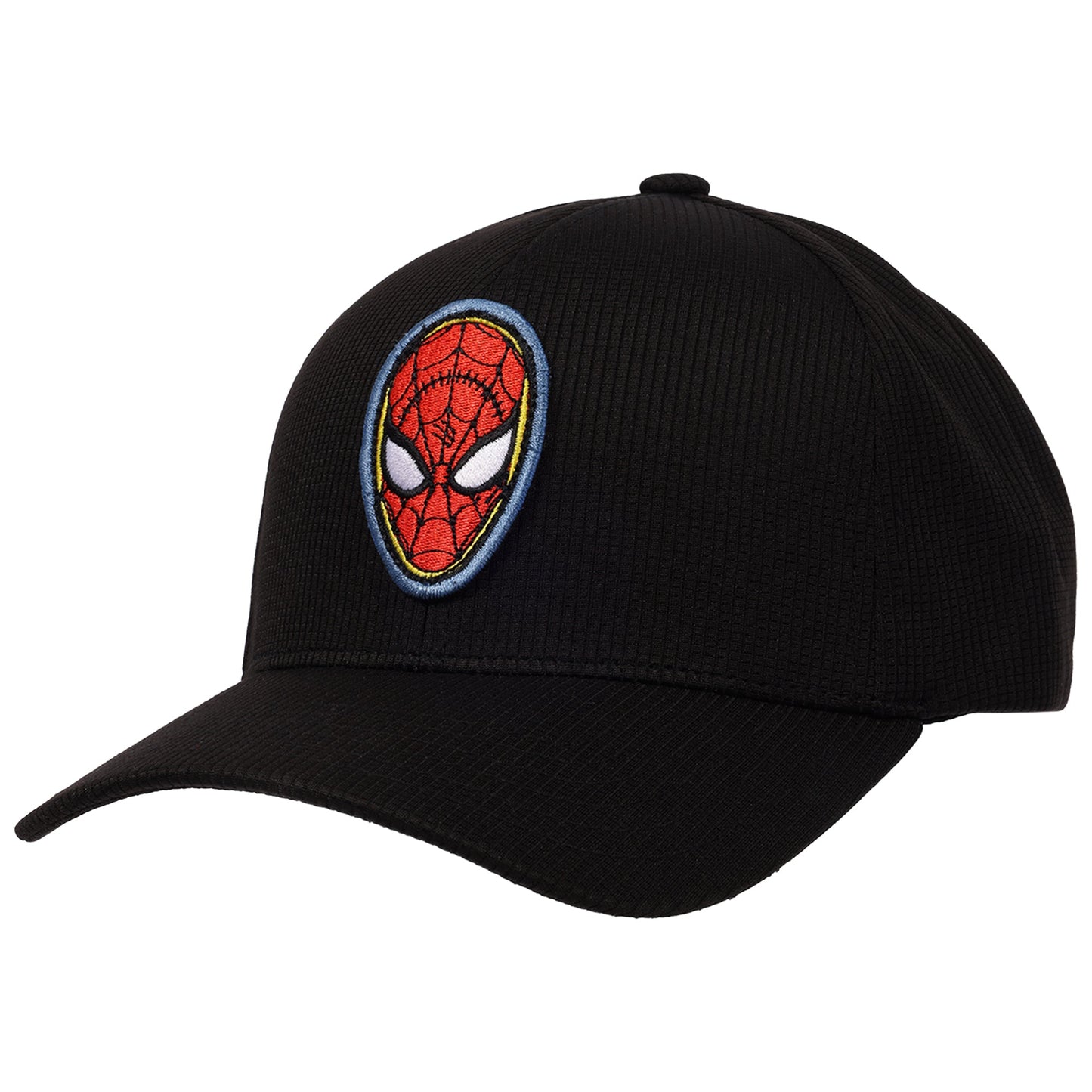 Front view of the black Marvel x Element Spider-Man Brand New Day hat with mask patch.