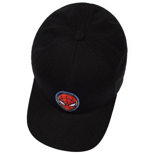 Front view of the black Marvel x Element Spider-Man Brand New Day hat with mask patch.-5