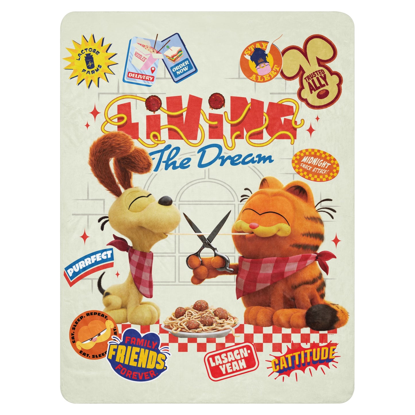 The Garfield Movie Living the Dream Sherpa Blanket