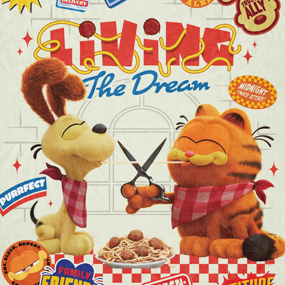 The Garfield Movie Living the Dream Sherpa Blanket