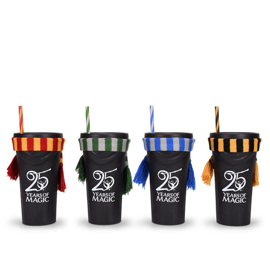 Harry Potter 25th Anniversary Hufflepuff Grippr House Cup with Removable Scarf-3