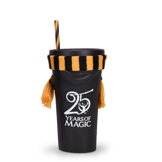 Harry Potter 25th Anniversary Hufflepuff Grippr House Cup with Removable Scarf-1