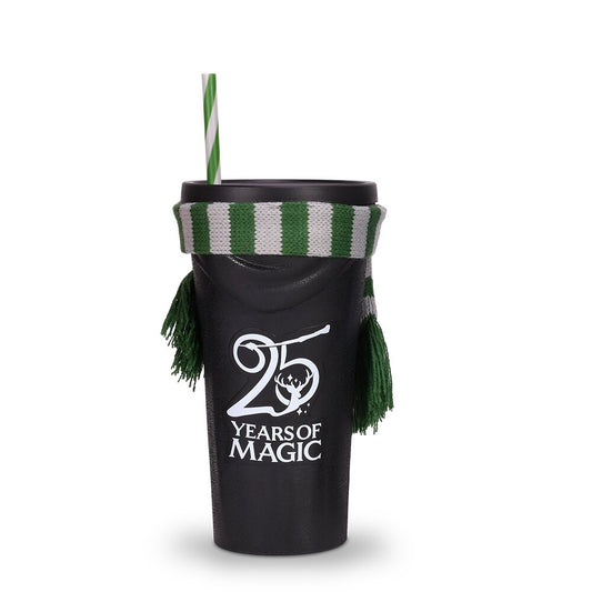 Harry Potter Slytherin Grippr House collectible cup with real scarf front view-1