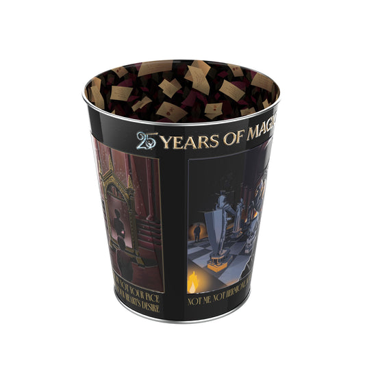 Harry Potter 25th anniversary popcorn tin featuring house-themed artwork-3