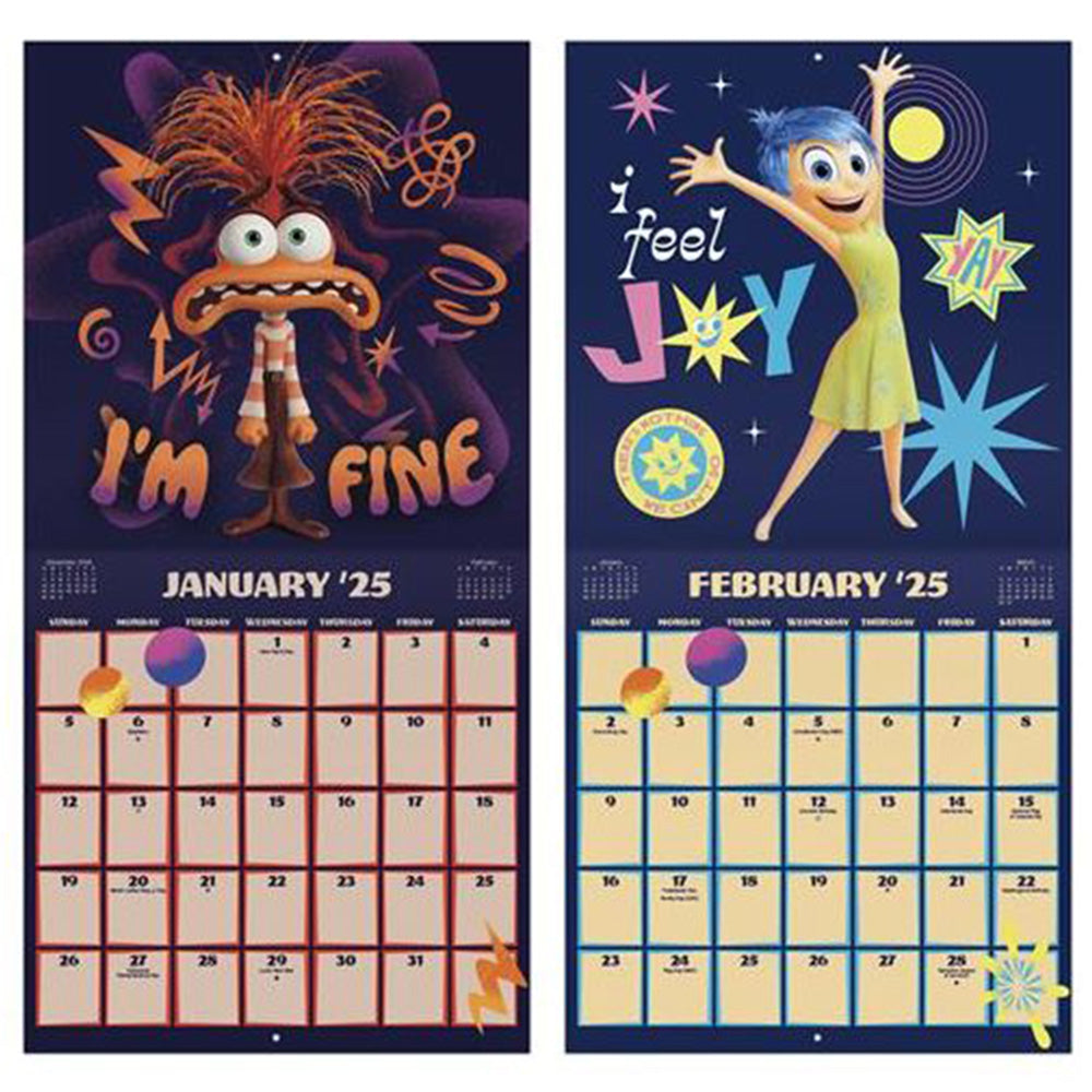 Inside Out 2 2025 16-Month Wall Calendar