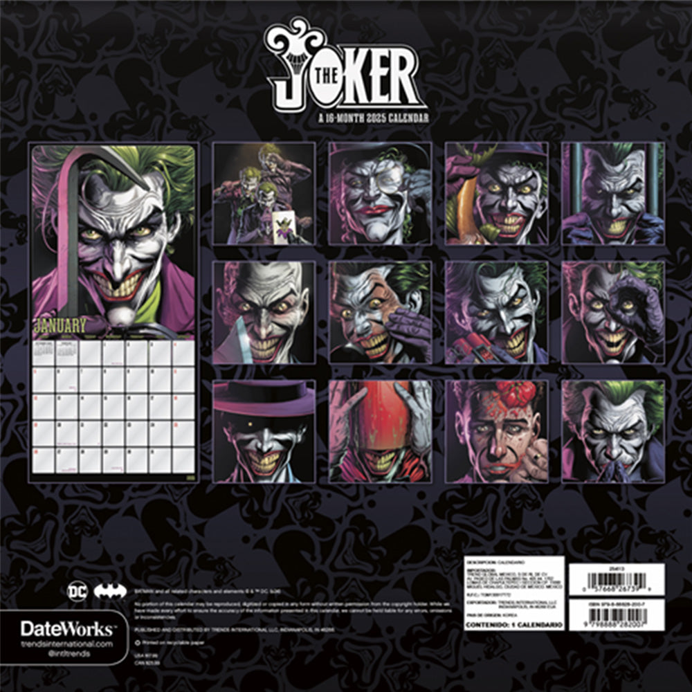 Joker 2025 16-Month Wall Calendar