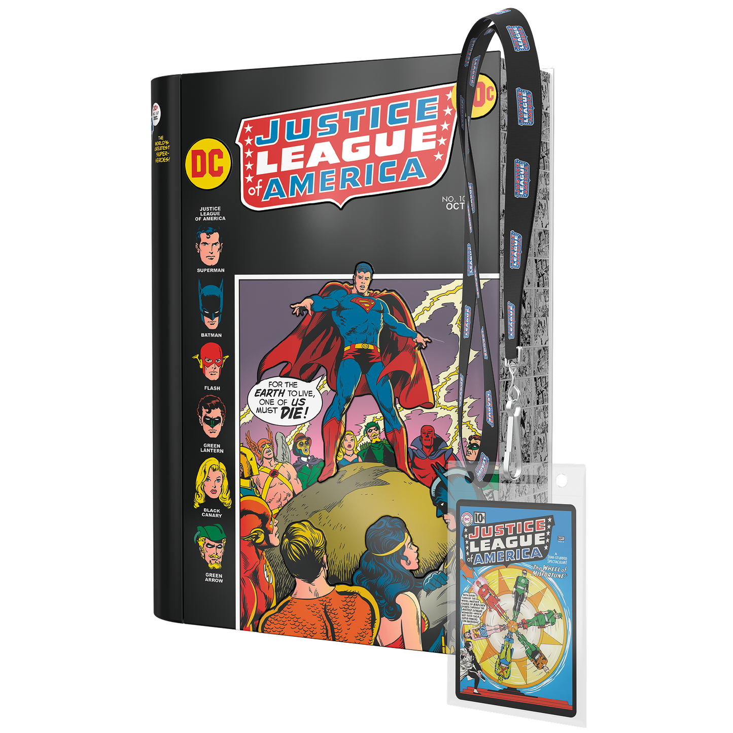 DC Comic Book Popcorn Tin with Lanyard - Justice League