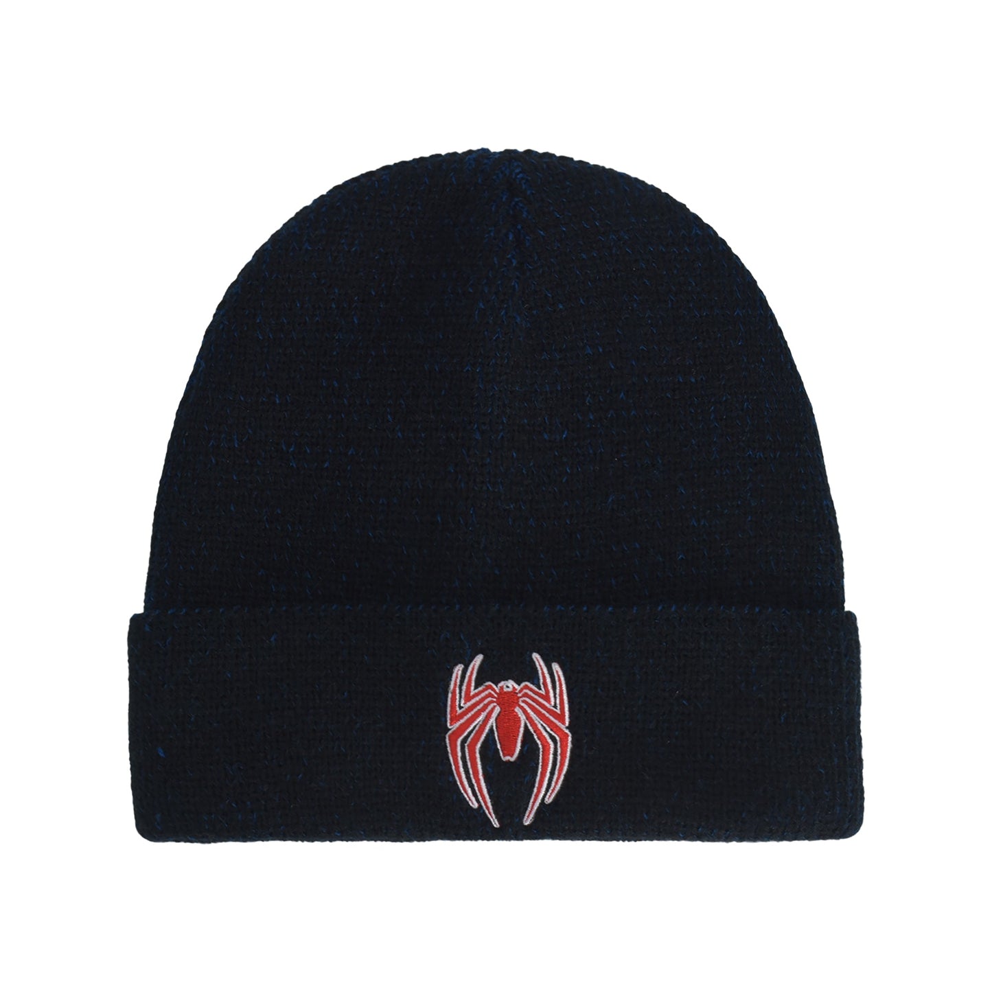 Spider-Man Brand New Day Game Logo Embroidered Beanie in blue with red logo