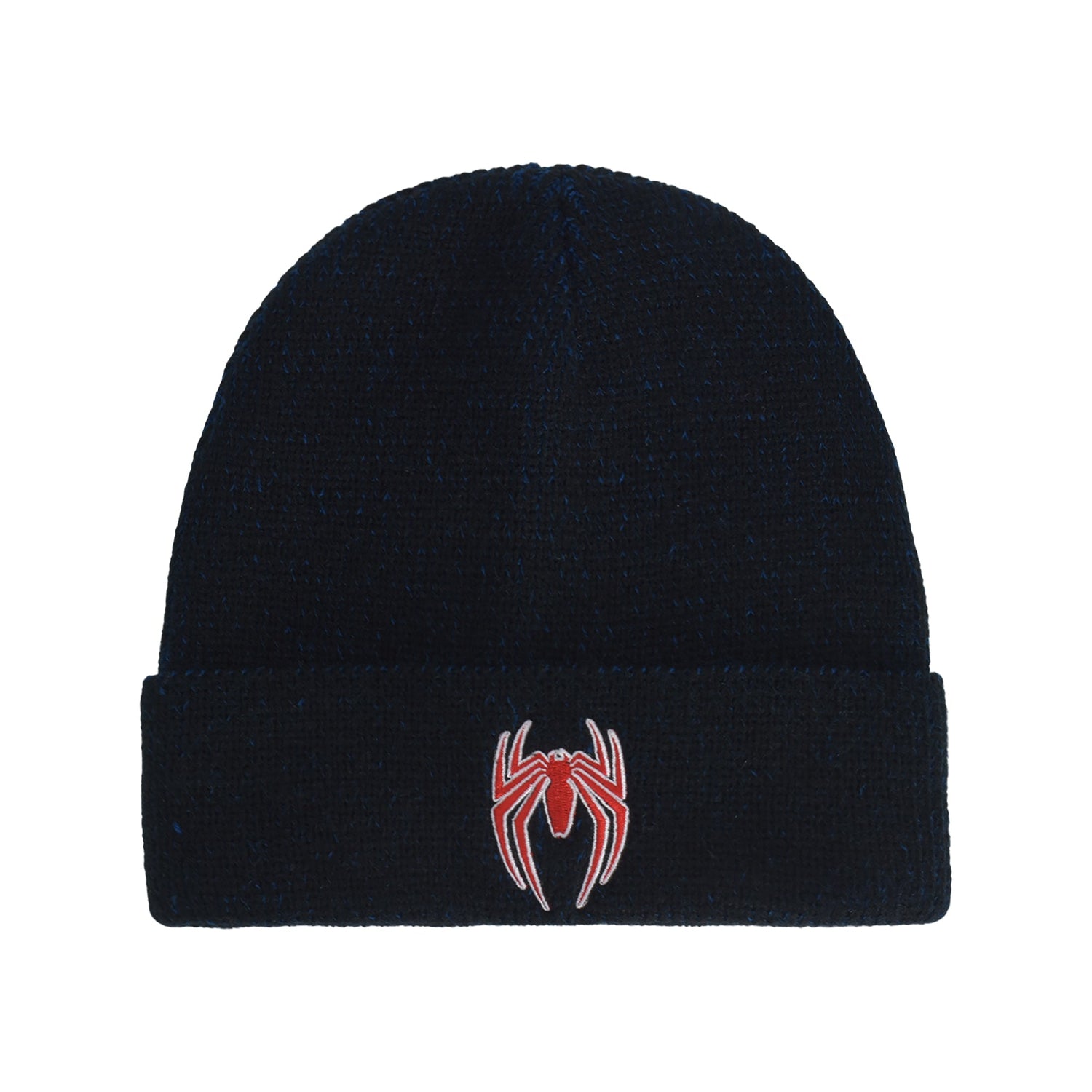 Spider-Man Brand New Day Game Logo Embroidered Beanie in blue with red logo