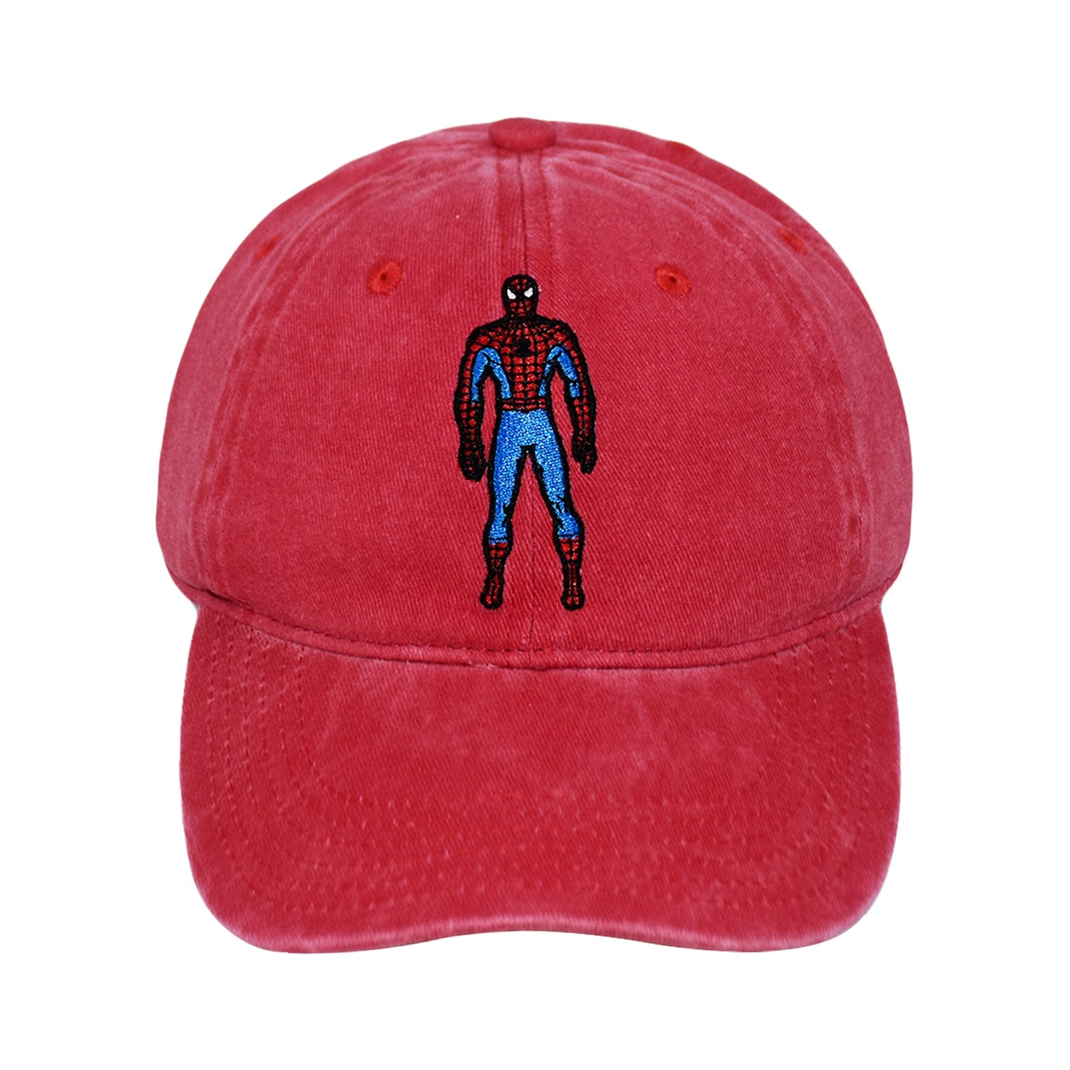 Rear view of the Marvel baseball cap showing the adjustable buckle closure and strap.