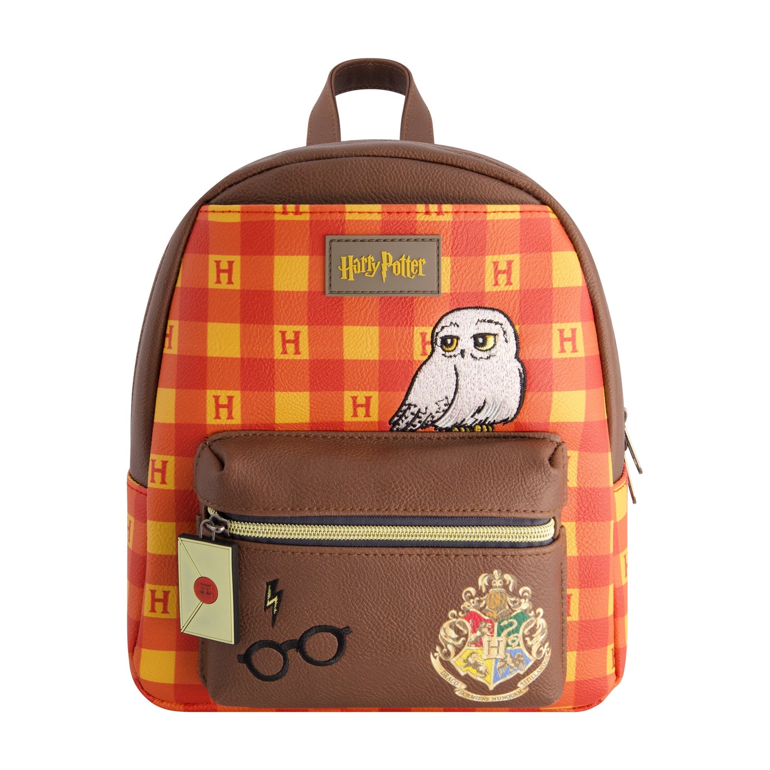 Harry Potter Hogwarts Crest Plaid Pattern Mini Backpack