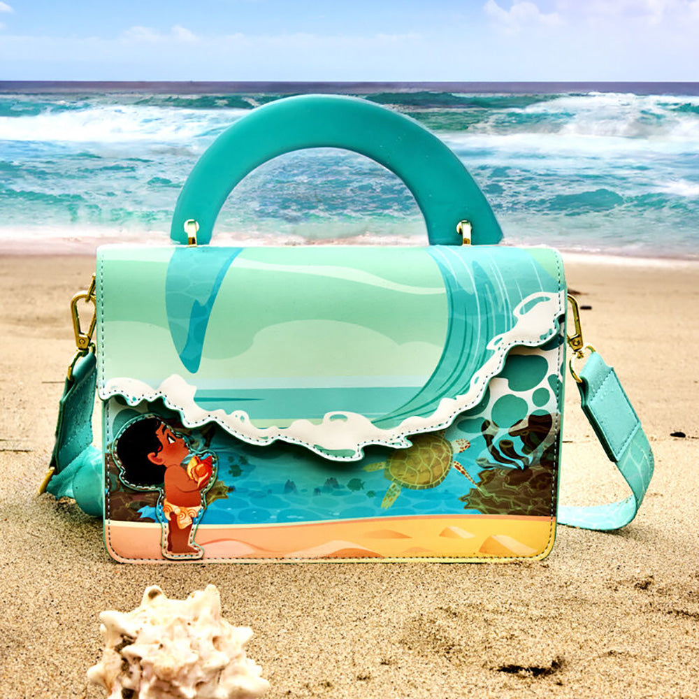 Moana Ocean Wave Handle Crossbody Bag