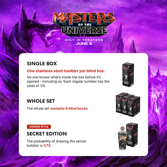 Masters of the Universe 2026 Movie Blind Box Tumbler showing mystery packaging-5