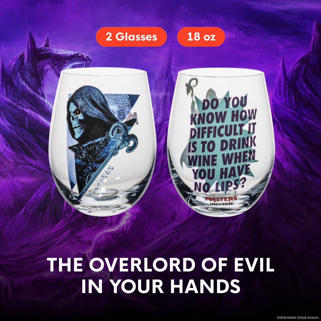 Dragon Glassware Skeletor Stemless Glass Close-up