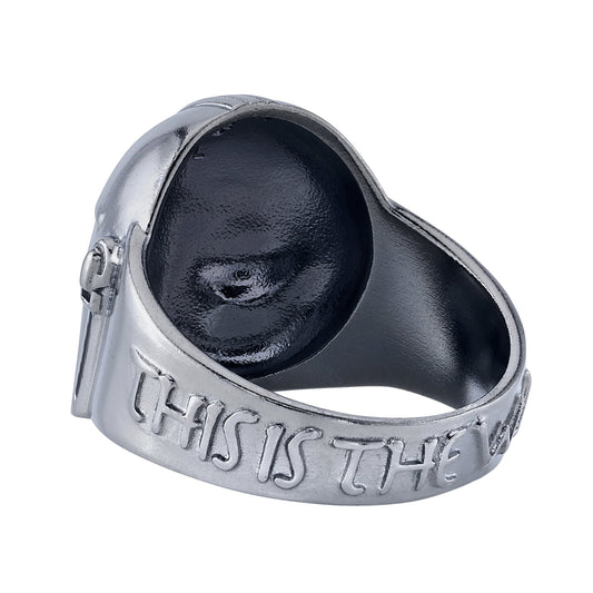 Star Wars x RockLove The Mandalorian Helmet Ring in gunmetal finish.-2