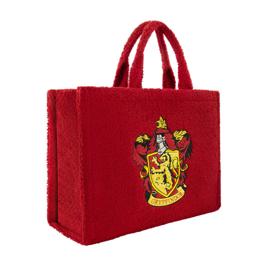 Harry Potter Gryffindor Crest Sherpa Travel Tote with Trolley Strap in Burgundy-3